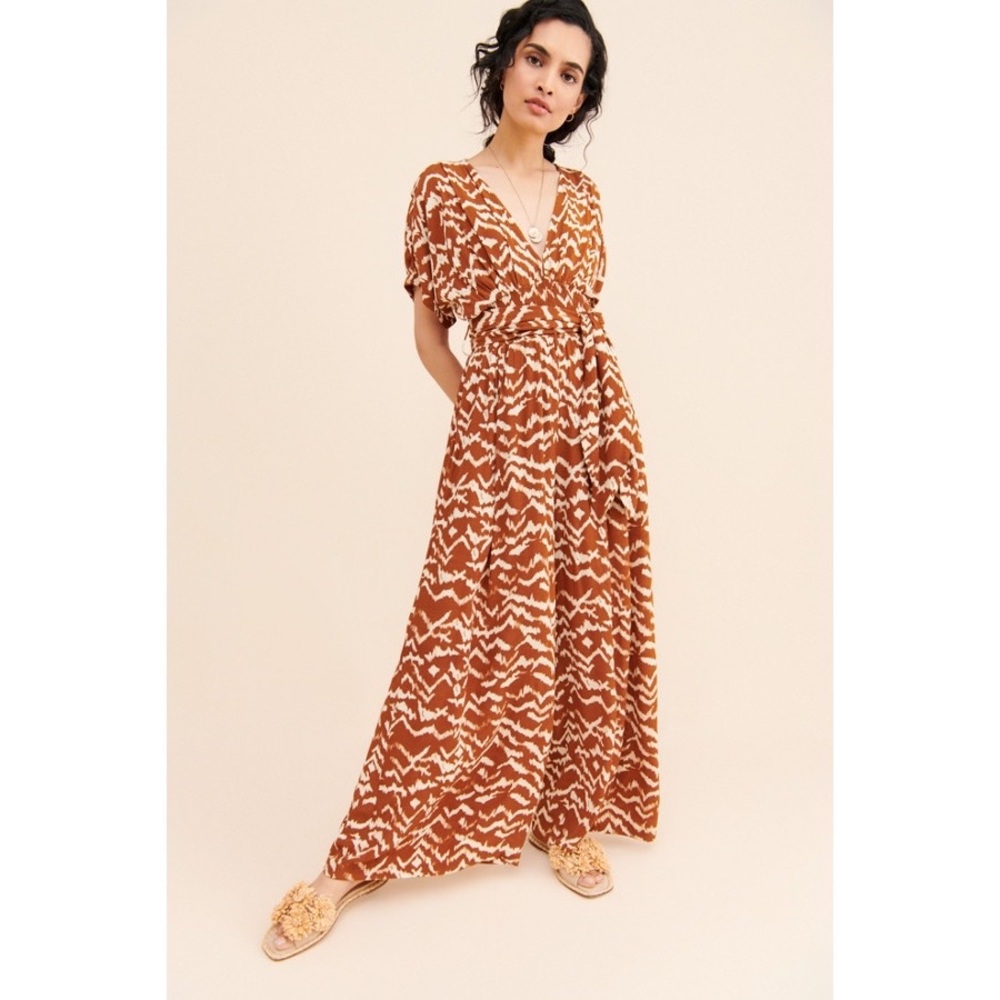 Cleobella rust Leona wide leg jumpsuit